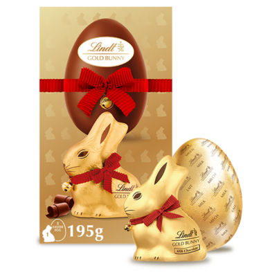 Lindt milk chocolate egg with Gold Bunny 195g, UK version