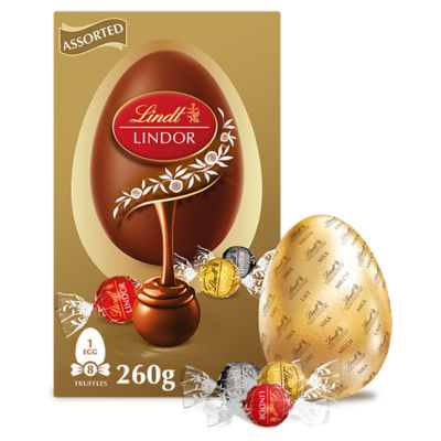 Lindt Lindor chocolate egg with assorted truffles 260g (British brand)