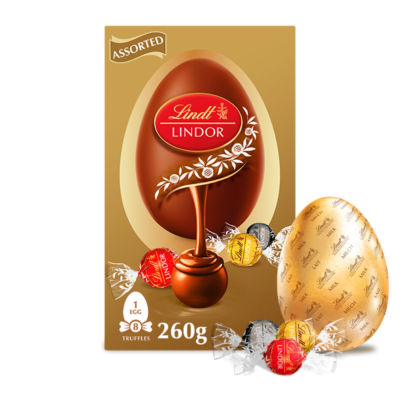 Lindt Lindor chocolate egg with assorted truffles 260g (British brand)