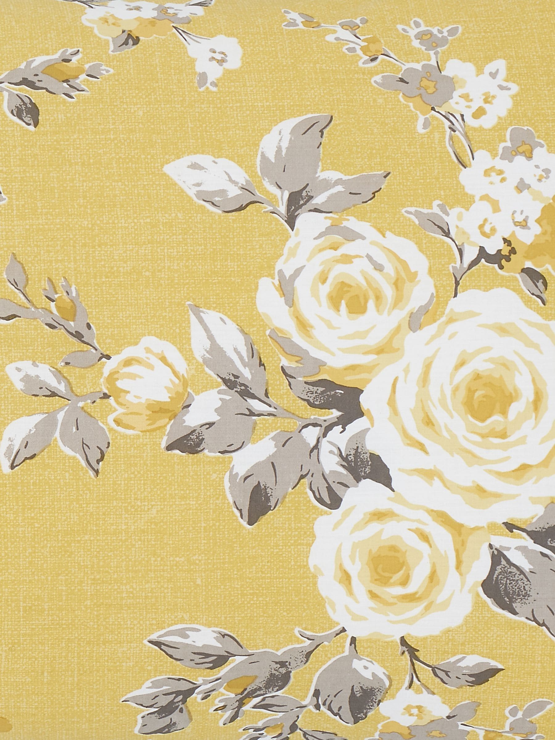 Catherine Lansfield ochre yellow Canterbury floral duvet cover - British product