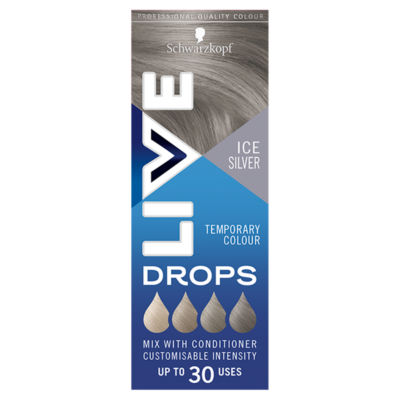 Schwarzkopf hair dye drops Ice Silver 30ml, imported from the UK