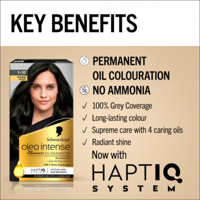 Schwarzkopf permanent hair dye Intense Black (British brand)