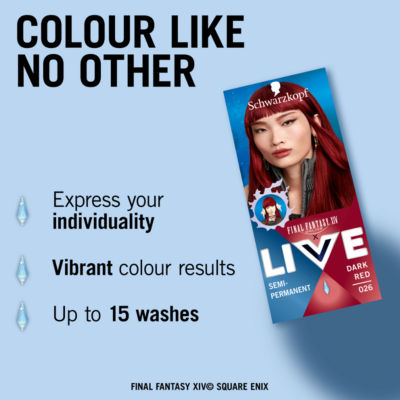 Schwarzkopf LIVE hair dye Dark Red 026 - British product