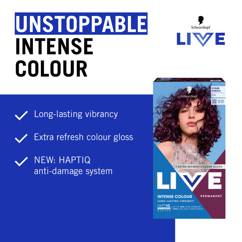Schwarzkopf Cyber Purple permanent hair dye, imported from the UK