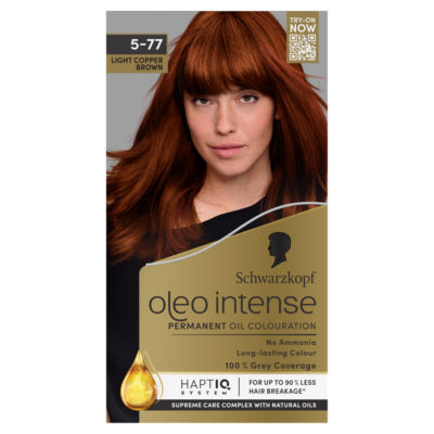 ASDA Schwarzkopf Oleo Intense 5-77 Light Copper Brown Permanent Hair Dye- Buy online at McGrocer