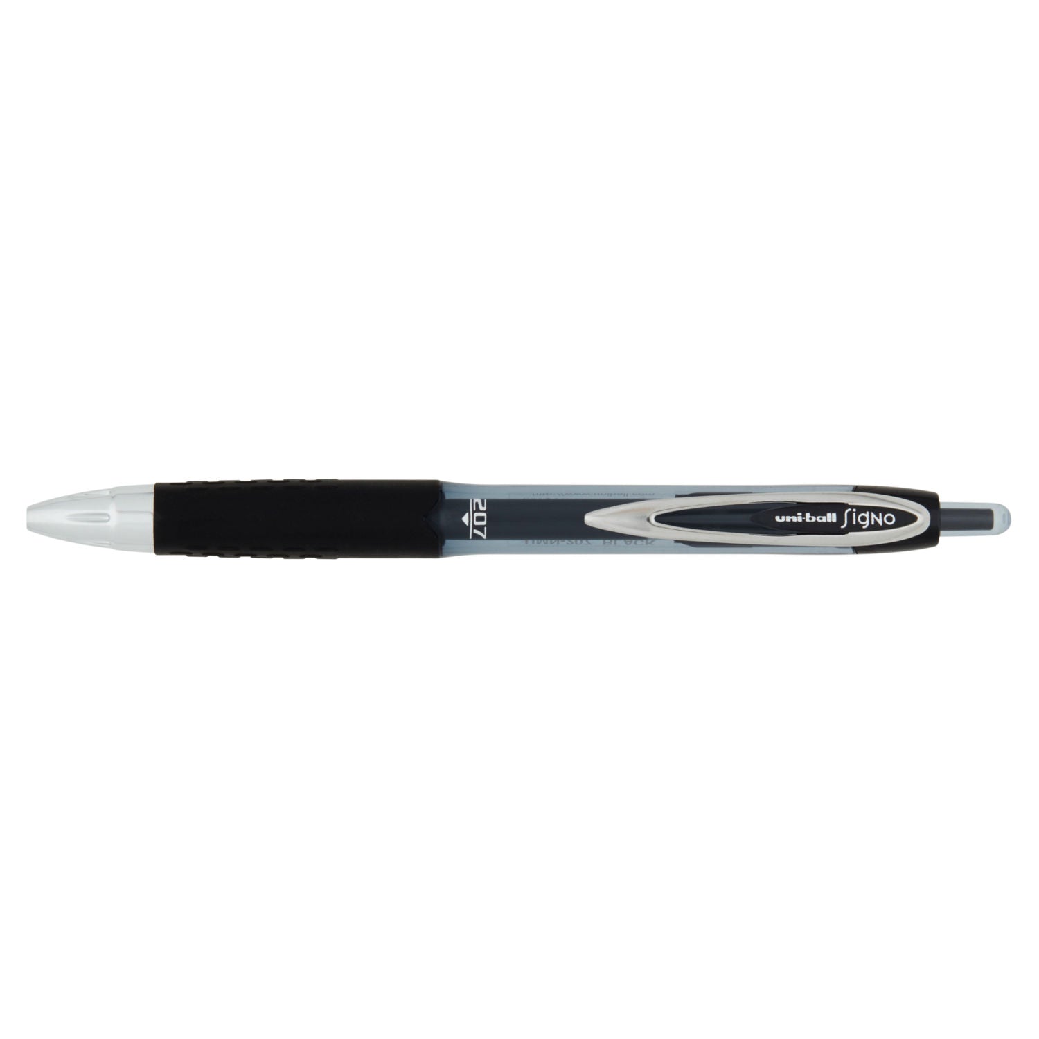 uni-ball Signo 207 black medium gel ink rollerball pen pack of 2 (British brand)
