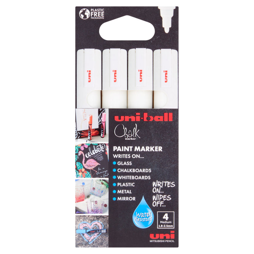 Uni Ball 4 Chalk Marker White PWE-5M Medium 1.8-2.5mm