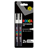 Posca 2 paint markers white fine tip 0.9-1.3mm, imported from the UK