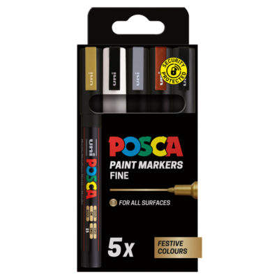 ASDA Posca 5 Paint Markers PC-3M Fine- Buy online at McGrocer