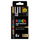 Posca PC-3M fine paint markers 5-pack, imported from the UK