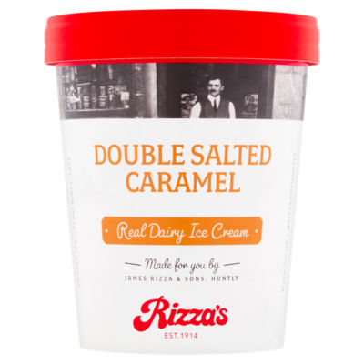 Rizza's Double Salted Caramel Ice Cream, imported from the UK