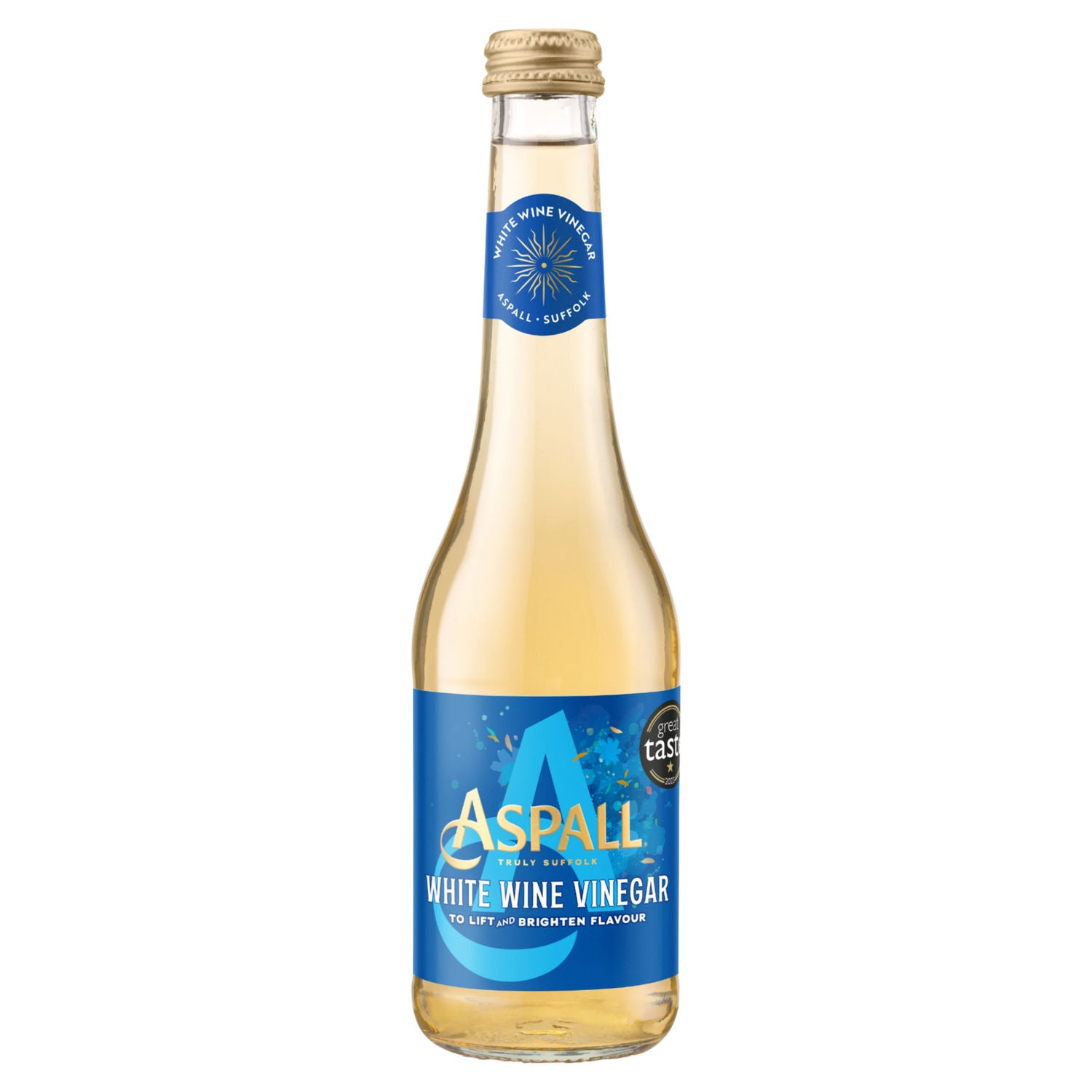 Aspall white wine vinegar 350ml bottle from British brand