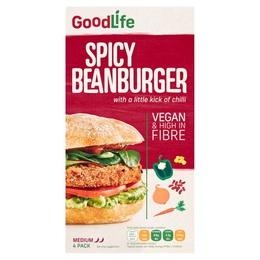 GoodLife Spicy Beanburger 4 Pack GOODS ASDA   
