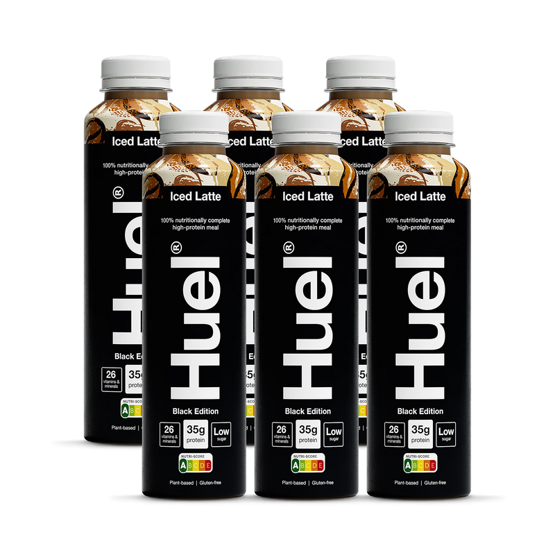 Huel Black Edition Iced Latte Meal Replacement 6 x 500ml, UK version