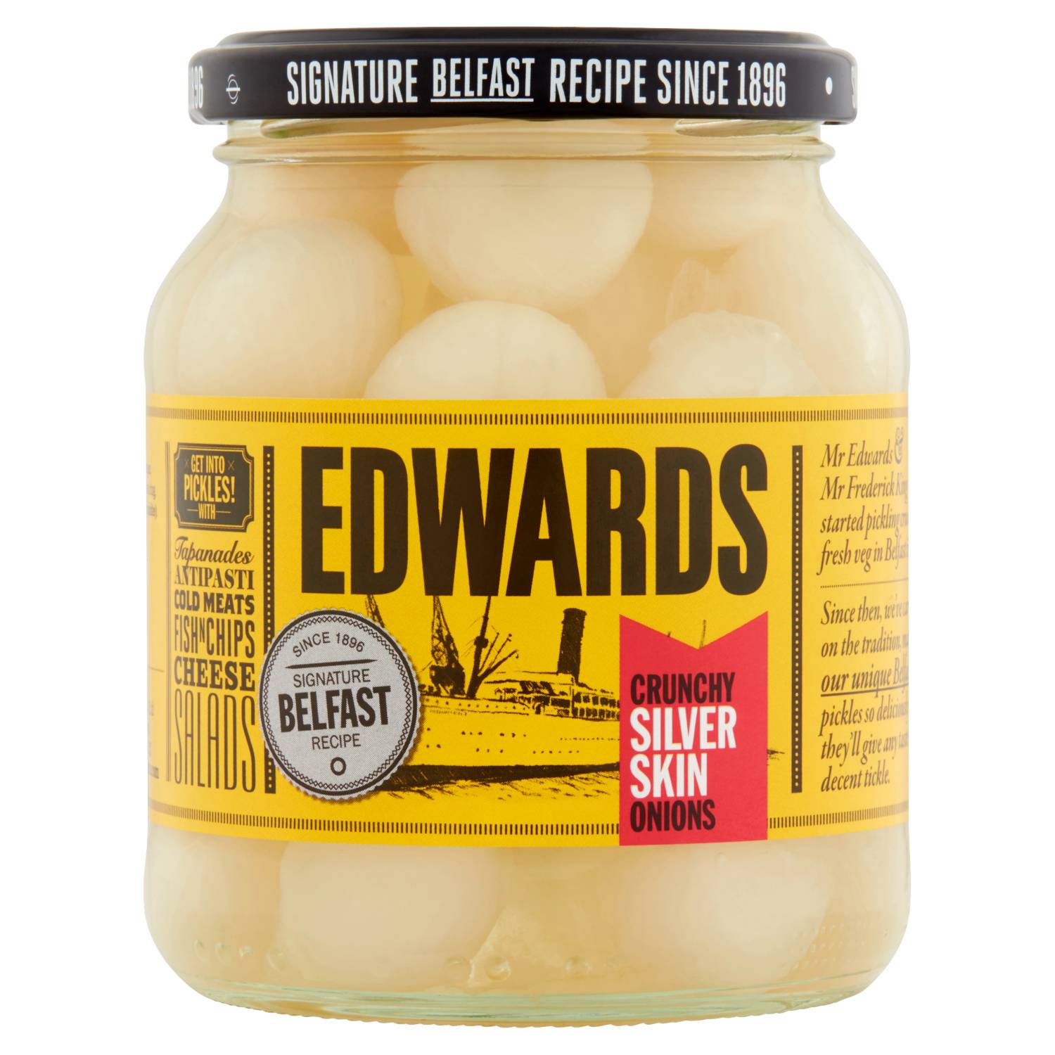 Edwards crunchy silver skin onions 350g, imported from the UK
