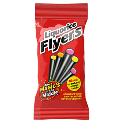 Flyers liquorice sweets fruit crystals 75g, UK version