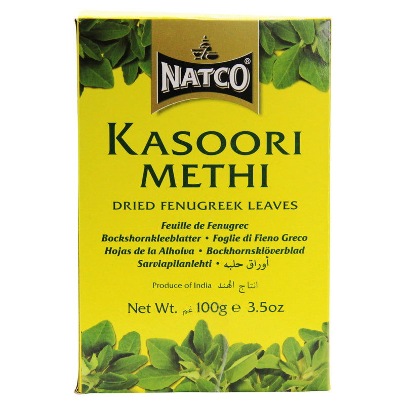 Natco Kasoori Methi dried fenugreek leaves 100g, imported from the UK