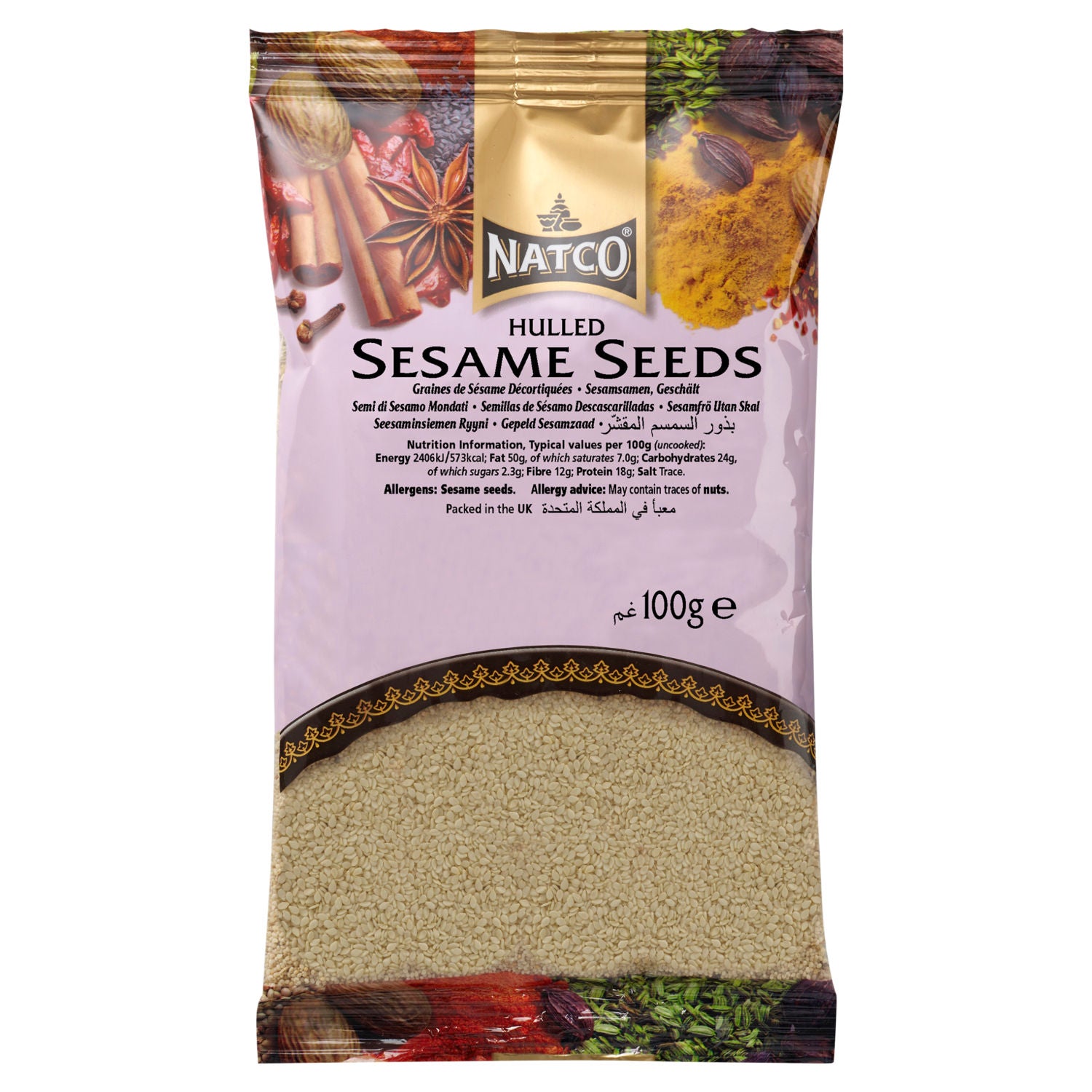 Natco hulled sesame seeds 100g baking ingredient - British product