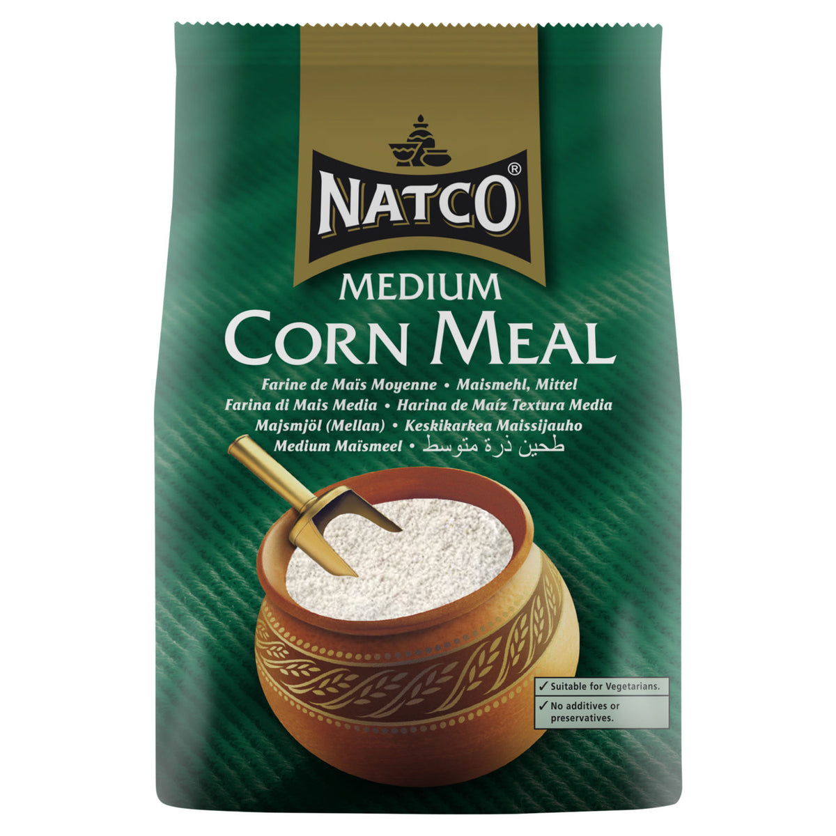 Natco medium corn meal 1kg polenta, imported from the UK