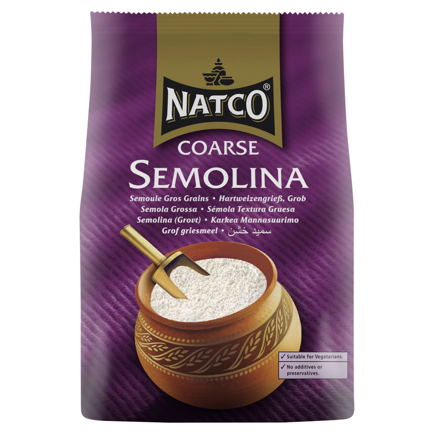 Natco coarse semolina 1kg, imported from the UK