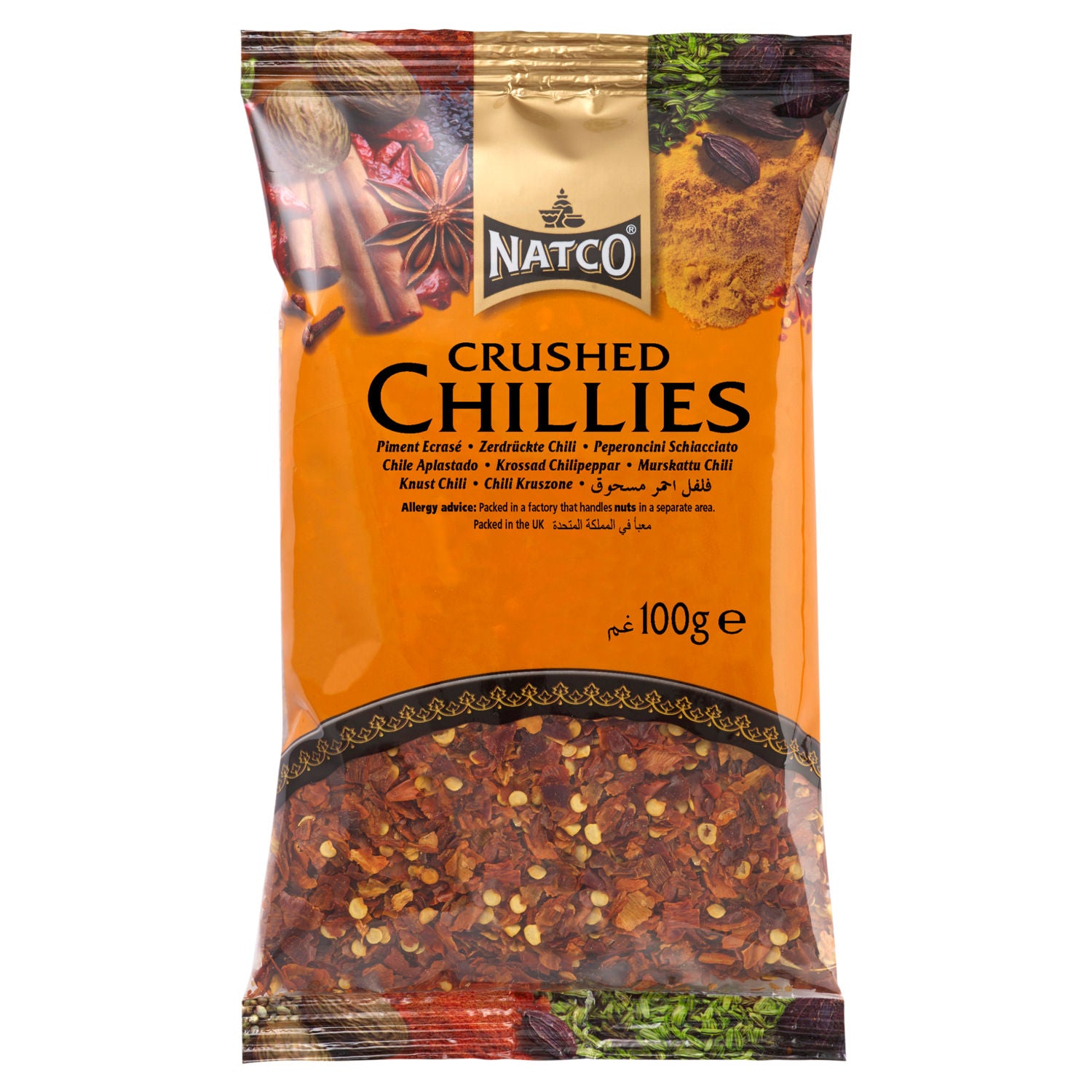 Natco crushed chillies 100g (British brand)