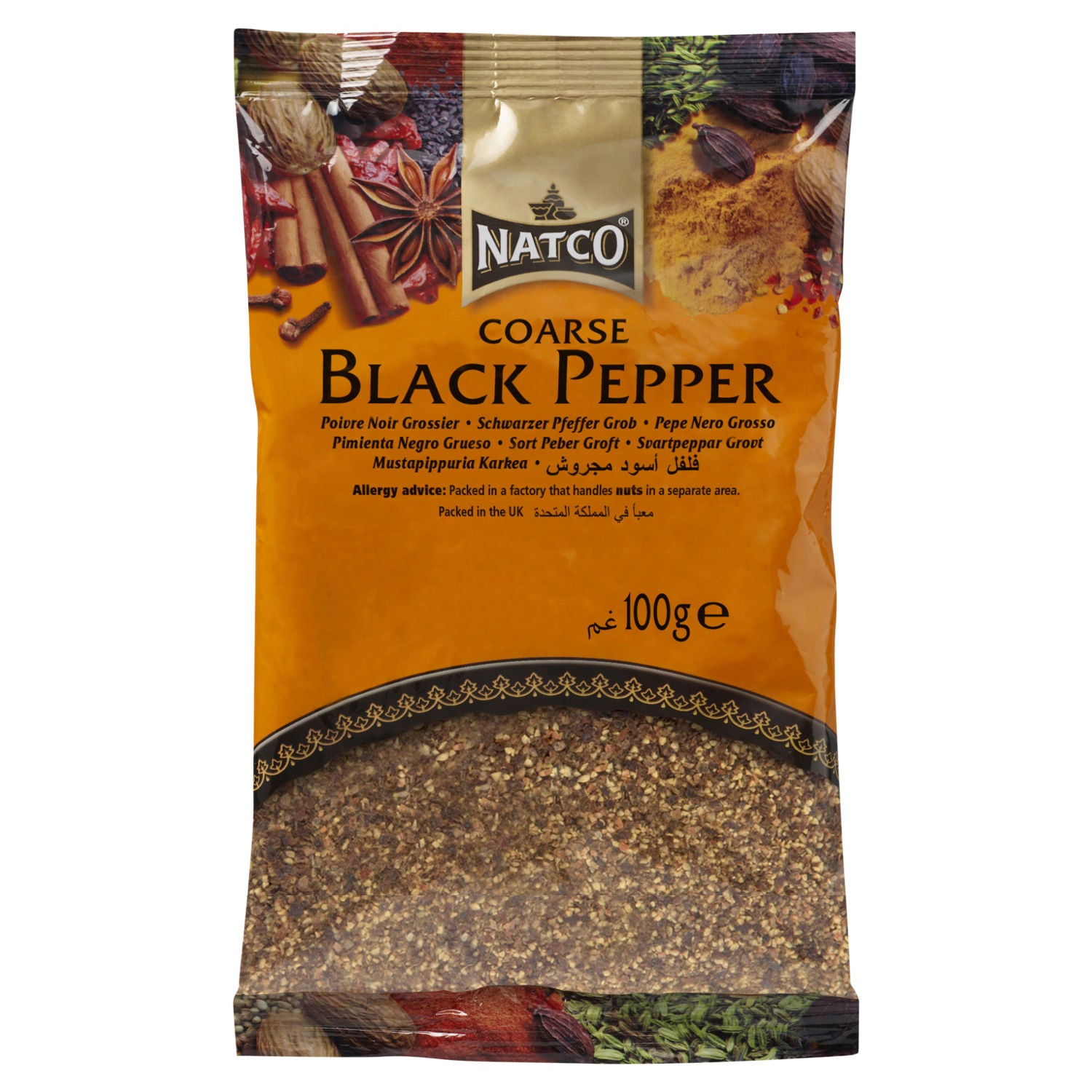 Natco coarse black pepper 100g - British product