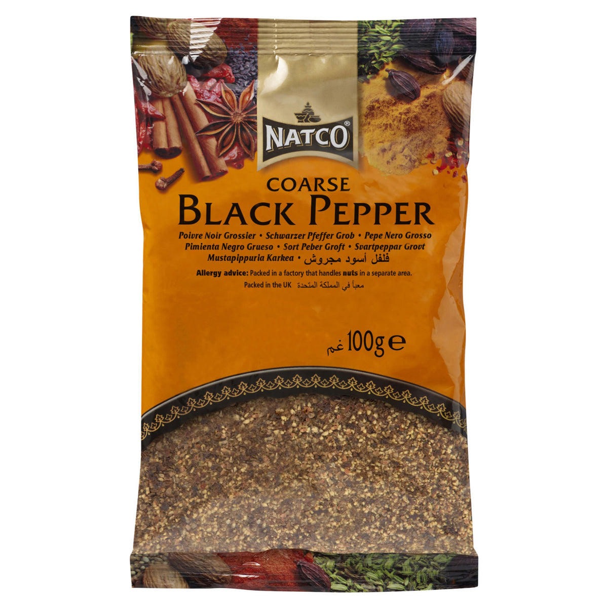Natco coarse black pepper 100g - British product