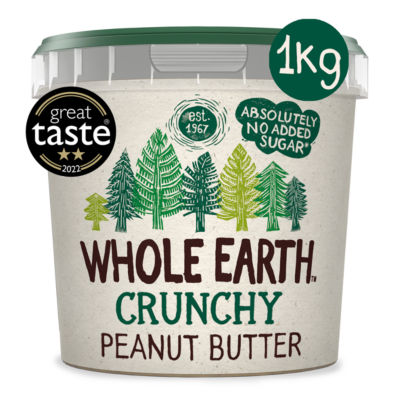 Whole Earth Knasende Peanøttsmør uten tilsatt sukker 1 kg