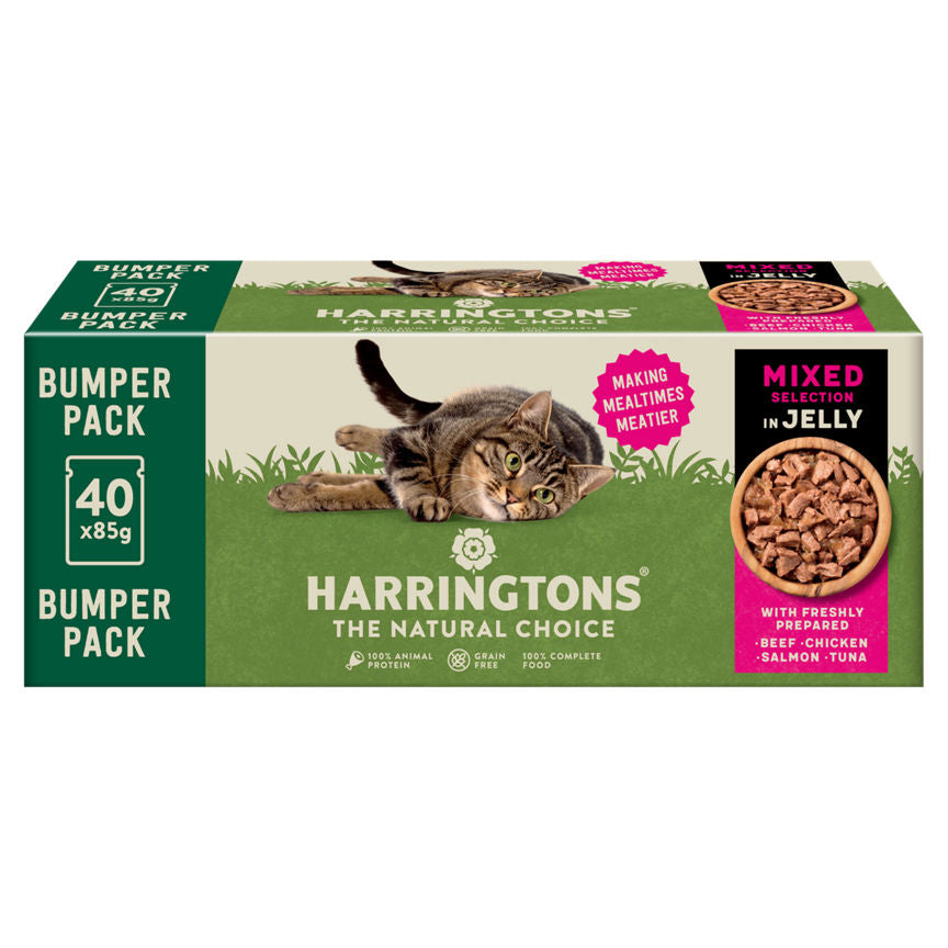 Harringtons Mixed Selection in Jelly Wet Adult Cat Food Bumper Pack GOODS ASDA   