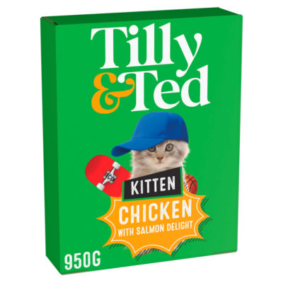 Tilly & Ted kitten dry cat food chicken & salmon delight 950g - British product