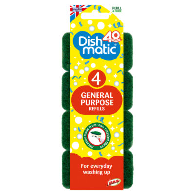 Dishmatic General Purpose scouring refills 4-pack - British product