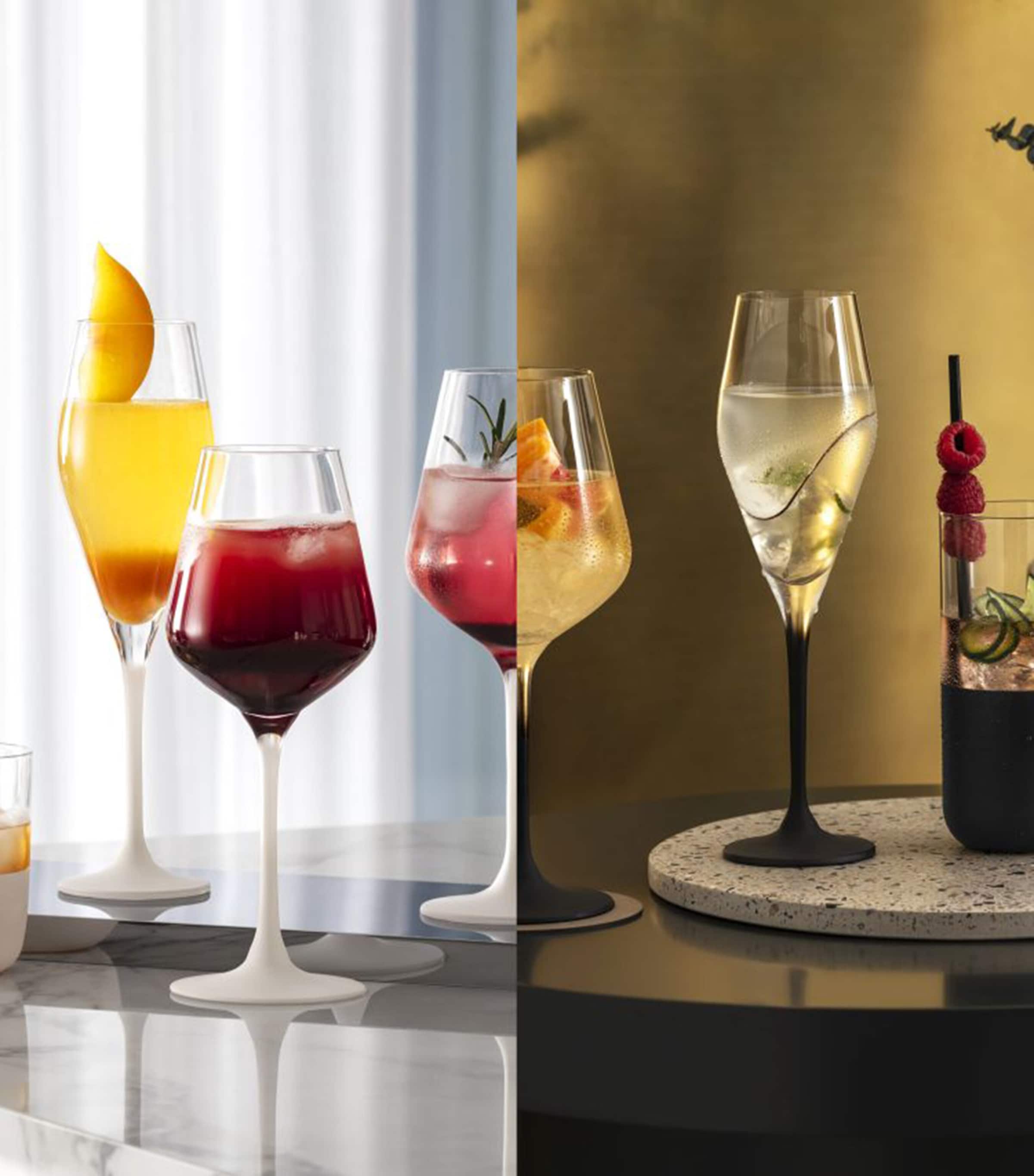Villeroy & Boch set of 4 red wine glasses with stone-like stem, 490ml (British brand)