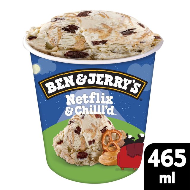 Ben & Jerry's Netflix & Chilll'd Peanut Butter Ice Cream Tub   465ml GOODS M&S   