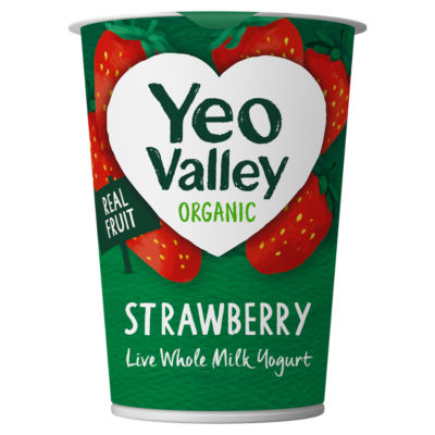 زبادي Yeo Valley Organic Strawberry Live Yoghurt 450 جم