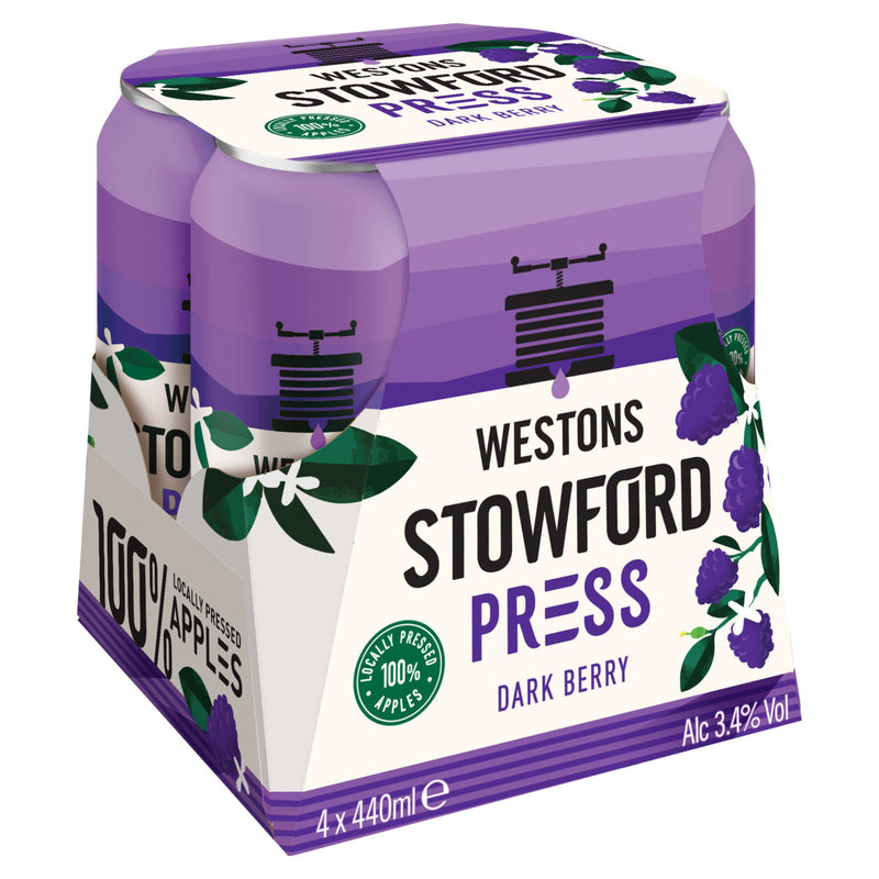 Westons cider Dark Berry 4x440ml, imported from the UK