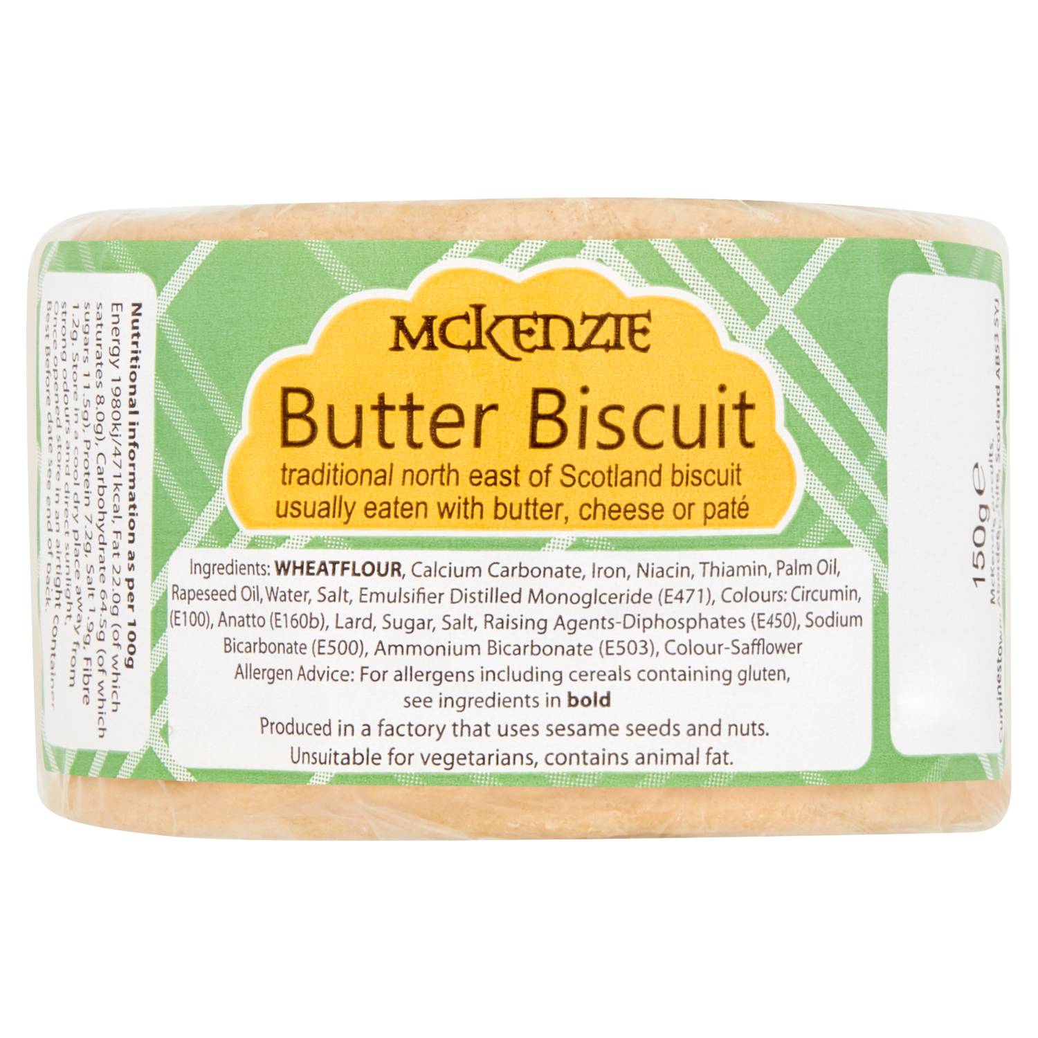Mckenzies traditional butter biscuit 150g - British product