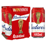 Budweiser lager beer 4 cans 440ml each (British brand)