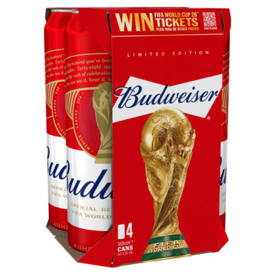 ASDA Budweiser Lager Øl Bokser 4x568ml - Kjøp online hos McGrocer