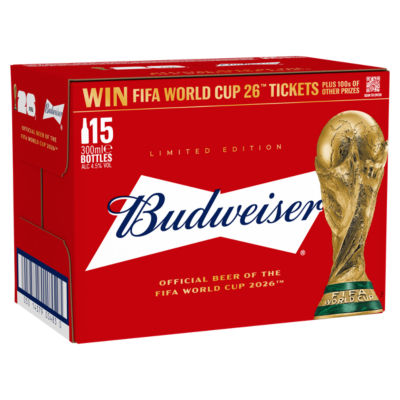 Budweiser Lager Beer 15x300ml Bottle Pack