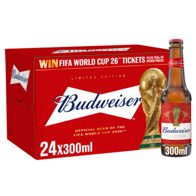 Budweiser Lager Beer Bottle Pack 24x300ml - British product