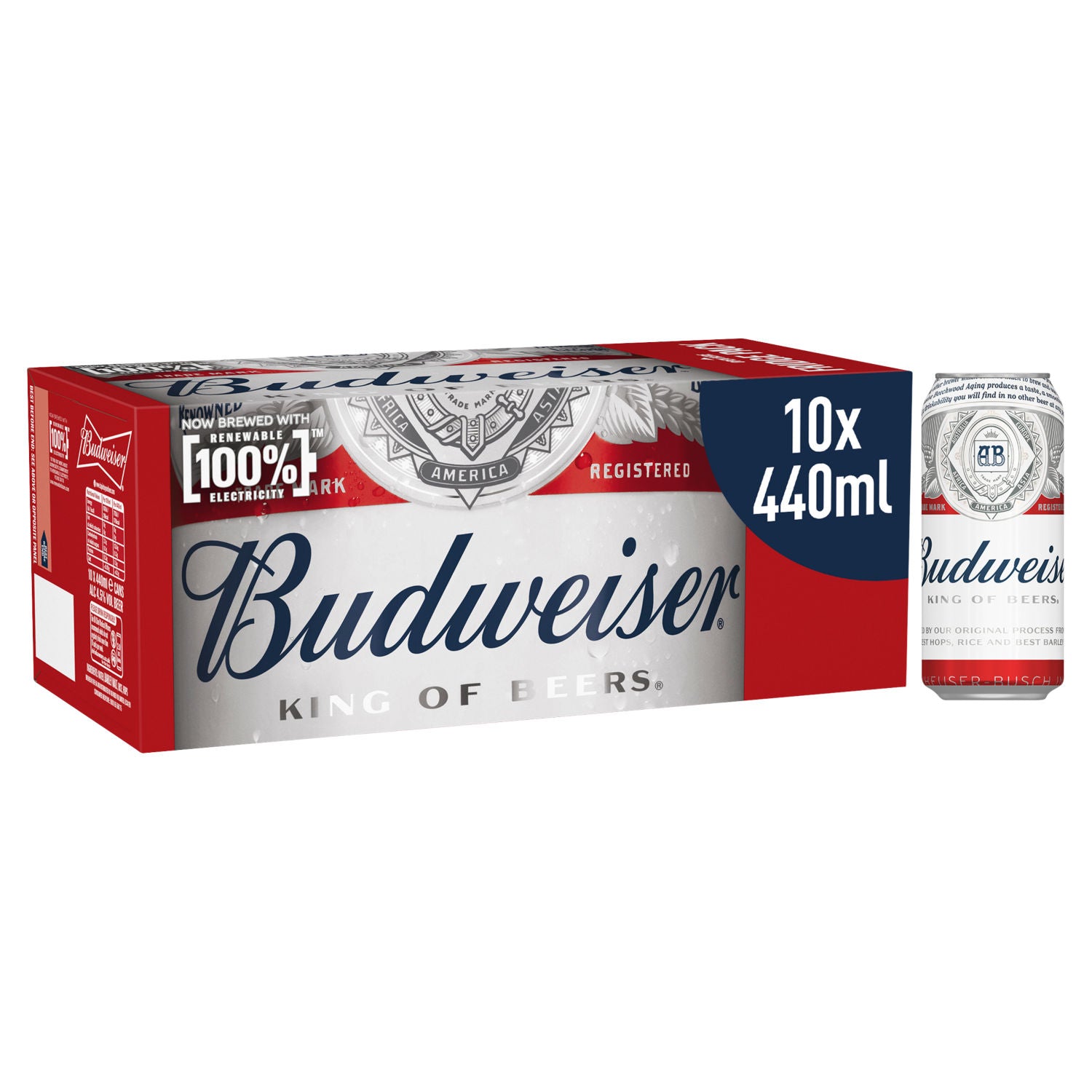 Budweiser lager beer 10x440ml - British product
