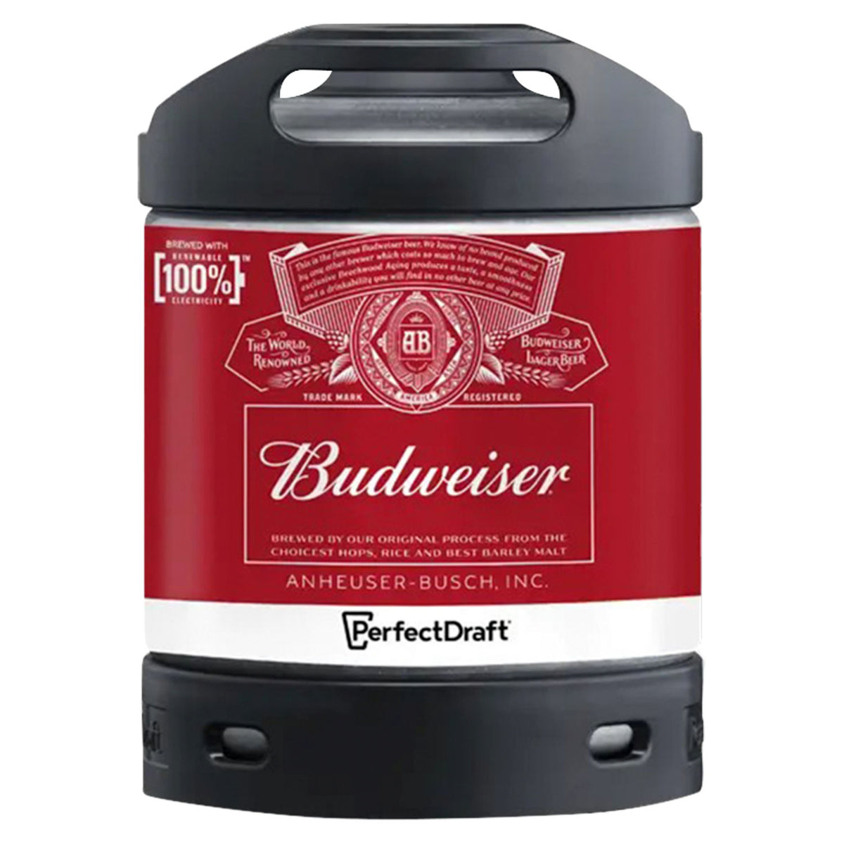 Budweiser lager beer PerfectDraft 6L, imported from the UK