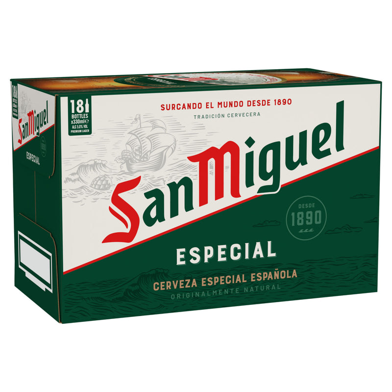 San Miguel Premium Lager beer 18x330ml (British brand)