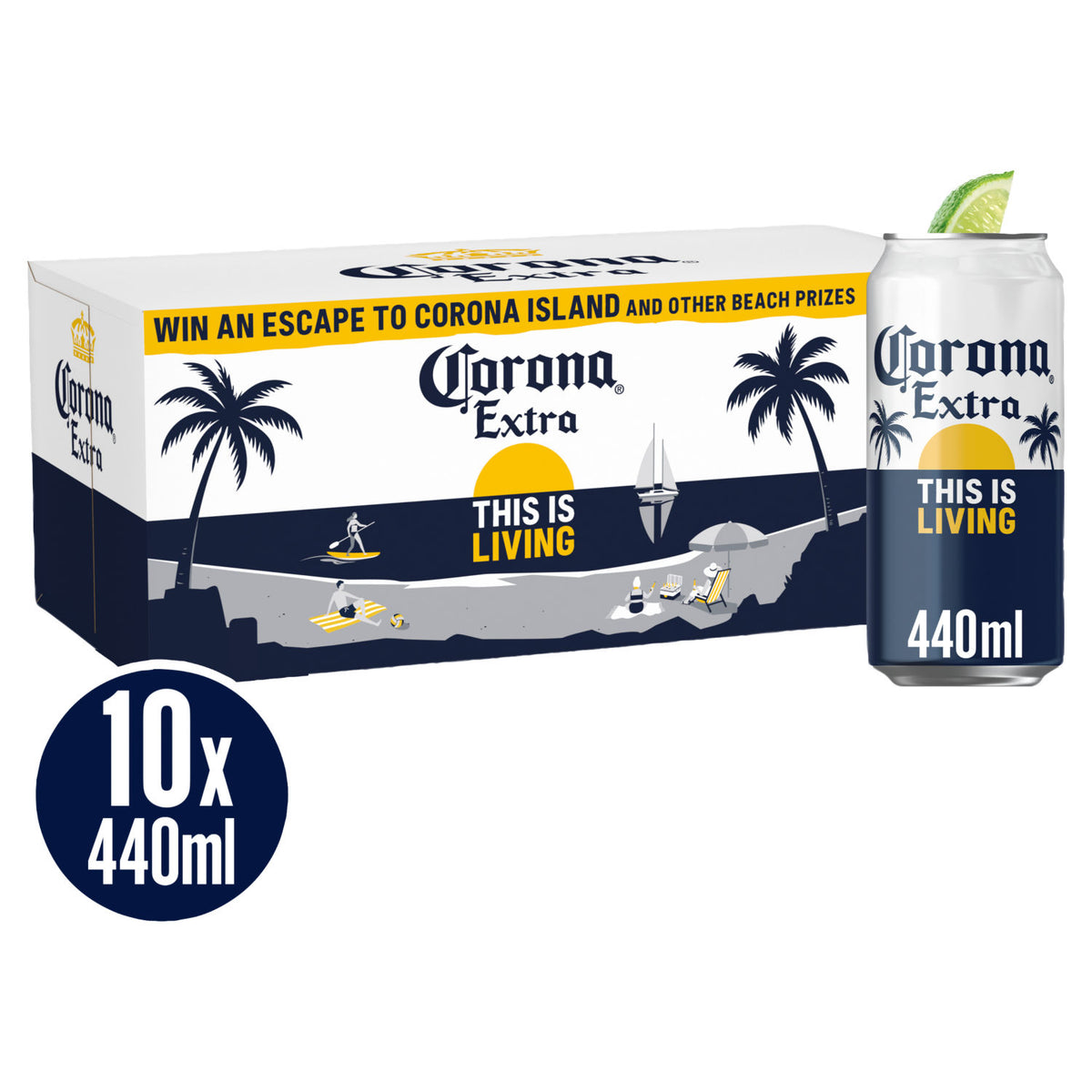 Corona Extra premium lager beer cans 10x440ml, imported from the UK