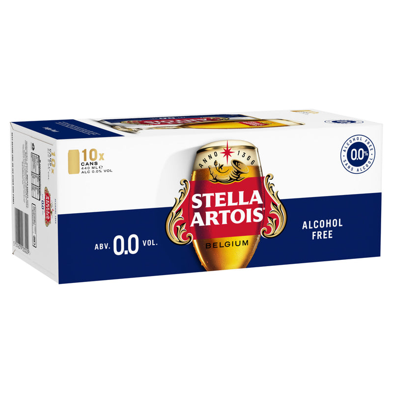 Stella Artois 0.0% alcohol free lager 10 pack 440ml, UK version