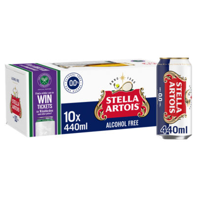 Stella Artois 0.0% alcohol free lager 10 pack 440ml, UK version