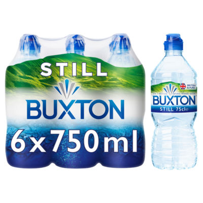 Buxton Still Naturlig Mineralvann Sportshette 6x750ml