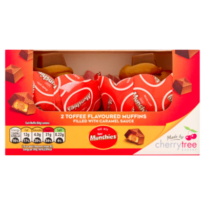Cherrytree Bakery toffee muffins twin pack, imported from the UK