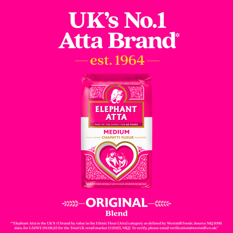 Elephant medium chapatti flour 1.5kg, imported from the UK
