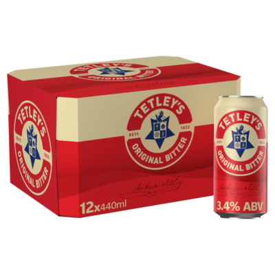 Tetley's Original Bitter Ale beer 12 x 440ml cans (British brand)